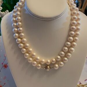 36 inch Freshwater Pearl 10mm Sterling Silver Strand Necklace